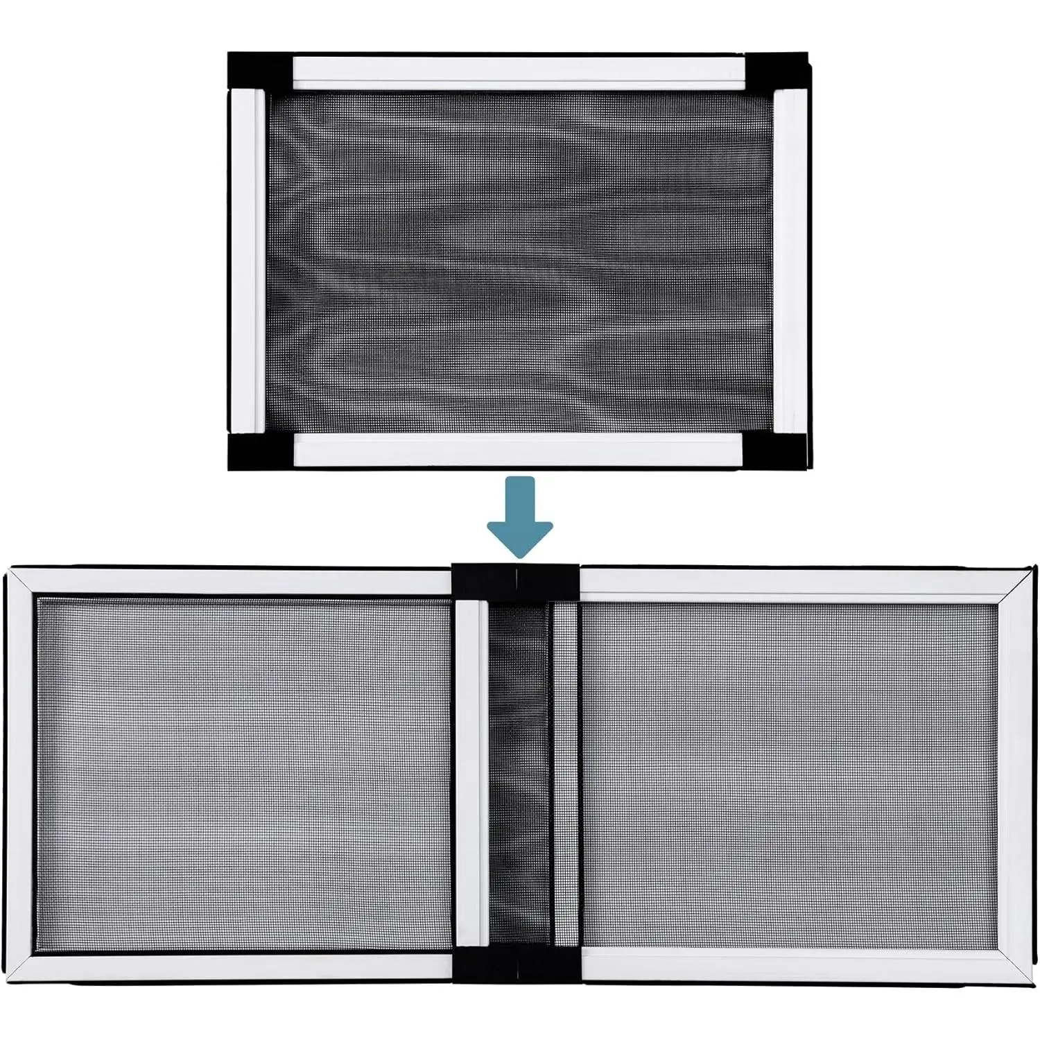 BAFLOTEX Adjustable Window Screens, 10 x 14-24 Inch White, Two-Way Expandable Design, Horizontal or Vertical Use, Compact Fit for Small House Windows, No Cutting Required