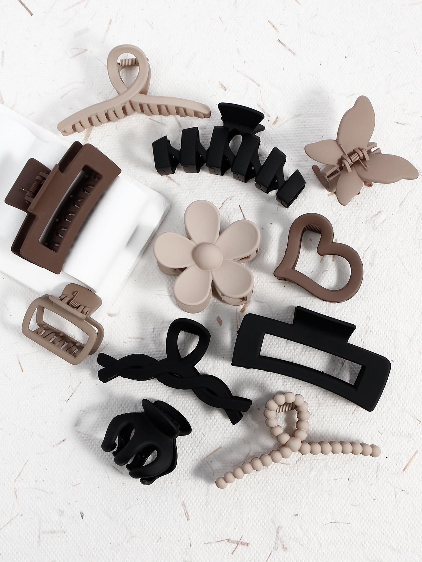 Women's Elegant Flower & Heart & Butterfly Design Hair Claws, 11pcs/set Trendy Mixed Style Non-slip Hair Claws, Casual All-match Hair Accessories for Women & Girls, Hairstyle Ideas, Flower Hair Clip, Prom Mom Hair Clip