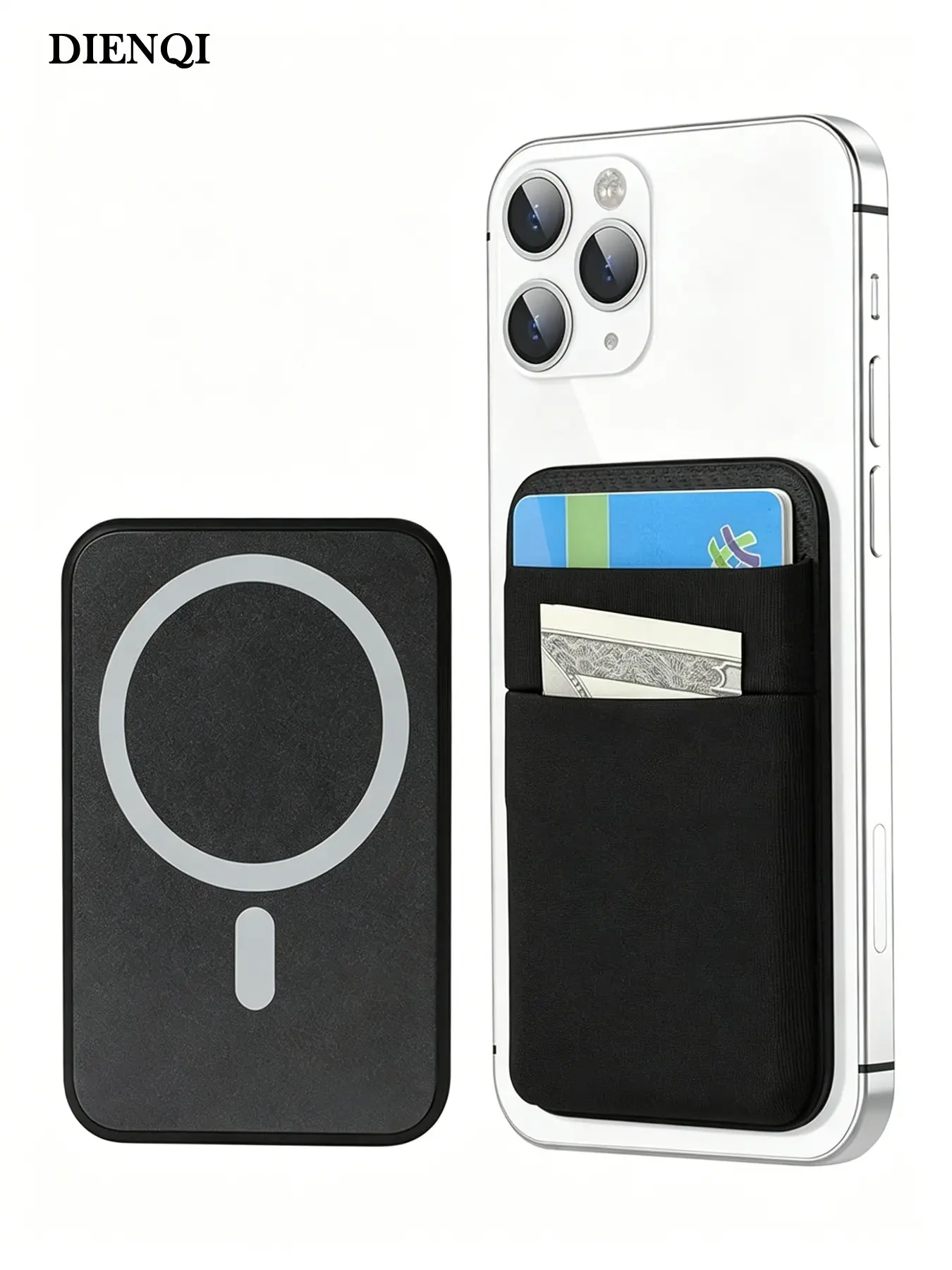 Minimalist Magnetic Magsafe Card Holder, Elastic Pocket Phone Back Wallet, Compact Slim Portable Design, Stylish and Functional Accessory for Daily Use, Phone Accessories