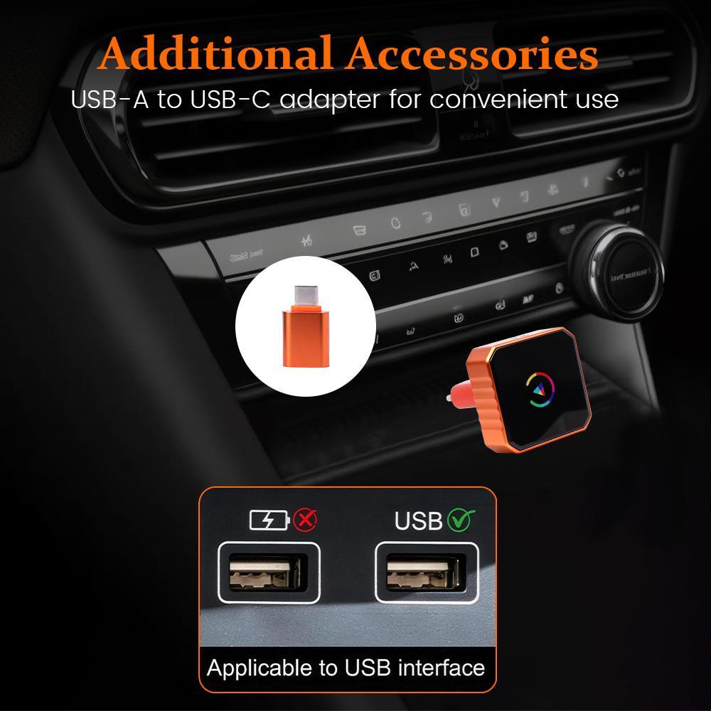 2026 Wireless CarPlay & Android Auto Adapter | iPhone & Android Compatible | Fast No-Delay | Hands-Free | Plug & Play