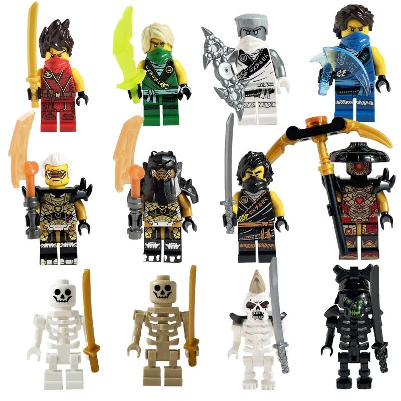 Building blocks gold ninja humanoid dolls educational splicing toys mini characters children's birthday gifts cartoon characterspopular popular