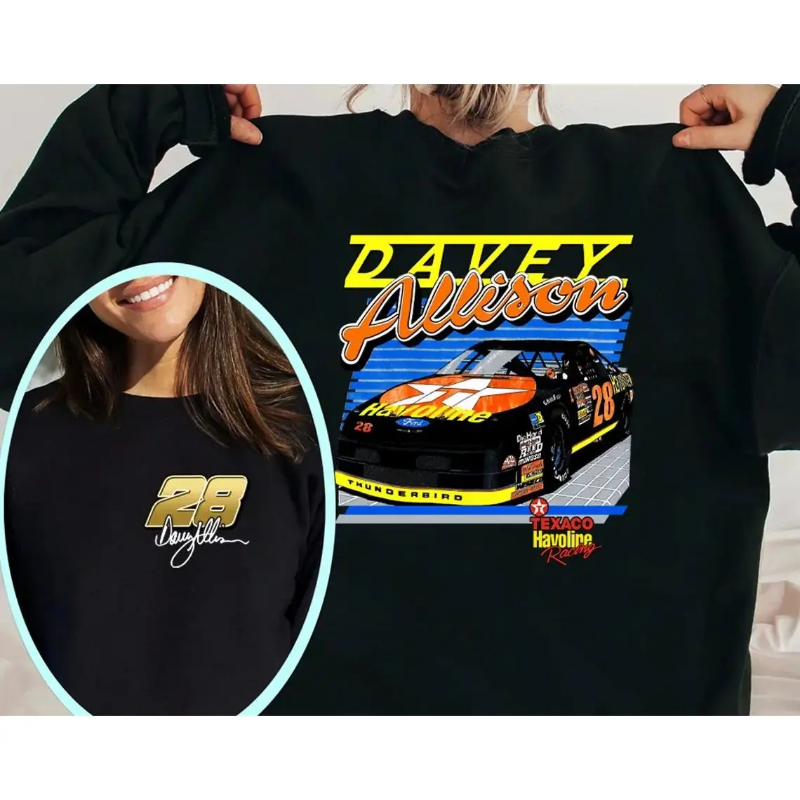 Davey Allison 28 T-Shirt, Nassscar Shirt Sweatshirt Hoodie