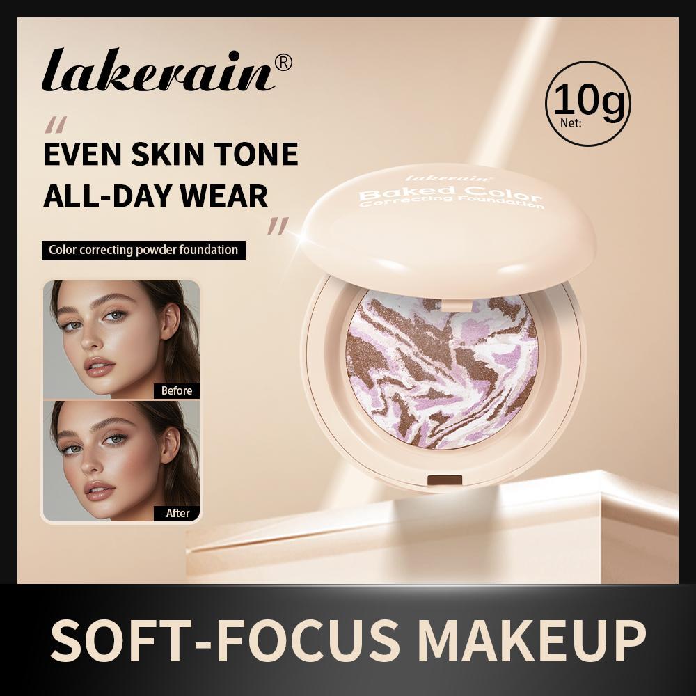 Multi-Effect Color Correction Palette, 1 Compact Multi-Shade Powder Disk with Fine Texture, Precise Concealer + Even Brightening + Long-Lasting Setting, All-in-One Foundation Makeup, Highlight Contour Palette, Travel-Friendly, Baked Bronzer