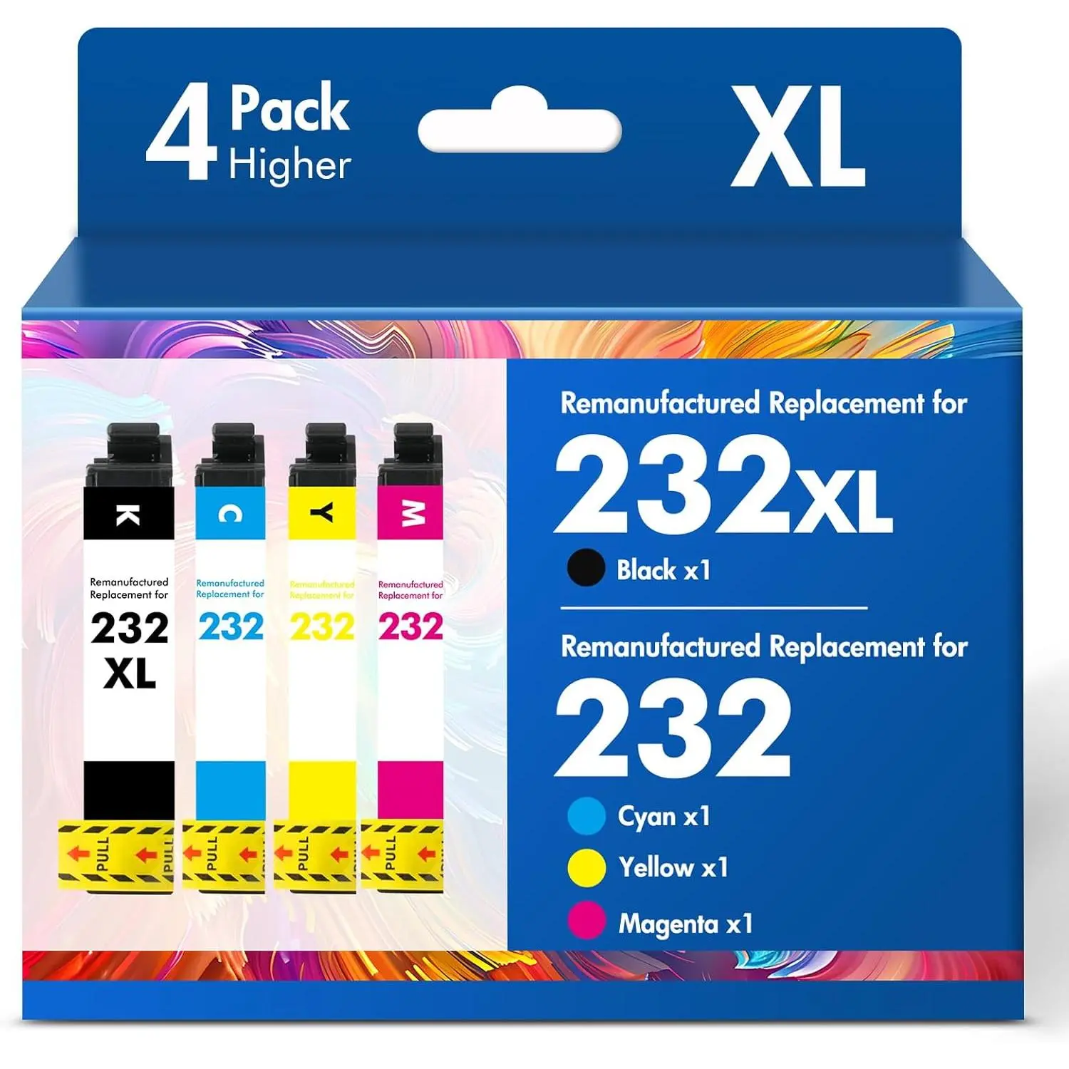 Remanufactured for 232XL for Epson XP-4200 Printer Ink  Combo Pack | Compatible for 232 for Epson Printer XP4200 XP 4200 4205 Workforce XP-4205 WF-2950 WF-2930 WF 2950 2930 (4Pack, BKCMY)