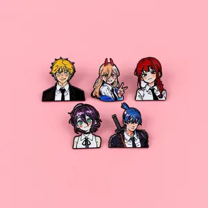 5pcs Cool Enamel Pin Set Cartoon Brooch For Coat Manga Brooches For Women Men Fashion Lapel Badges Jewelry Fans Gift