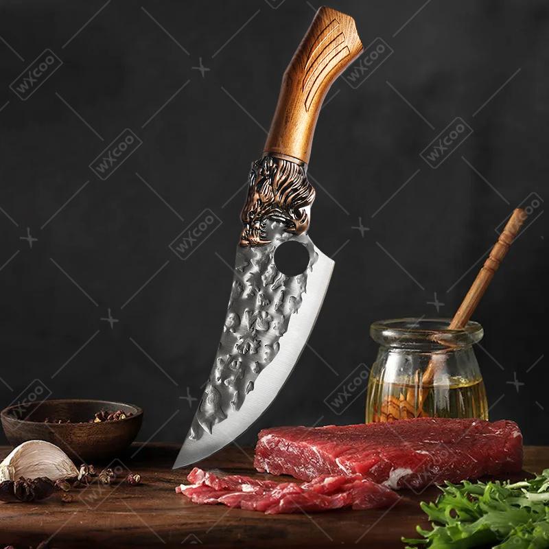 6PCS Handmade Forged Professional Kitchen Chef Knife Set Stainless Steel Butcher Boning Cutting Knives Vegetable Chopper