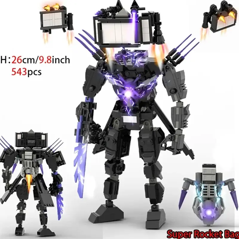 Skibidi Toilet MOC Plastic Building Blocks Model Kit - Action Figures with Camerman, Titan Speakerman, Surveillance Man, TVMan - Kids' Boys' Toy Gift