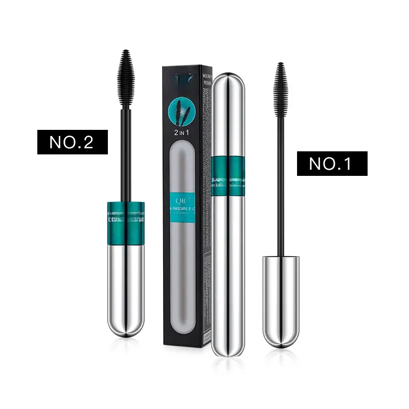 4D Mascara Double Effect Lengthen Curling Thick Eyelash Extension Long Lasting Silk Fiber Eye Lashes Makeup Mascara Cosmetics