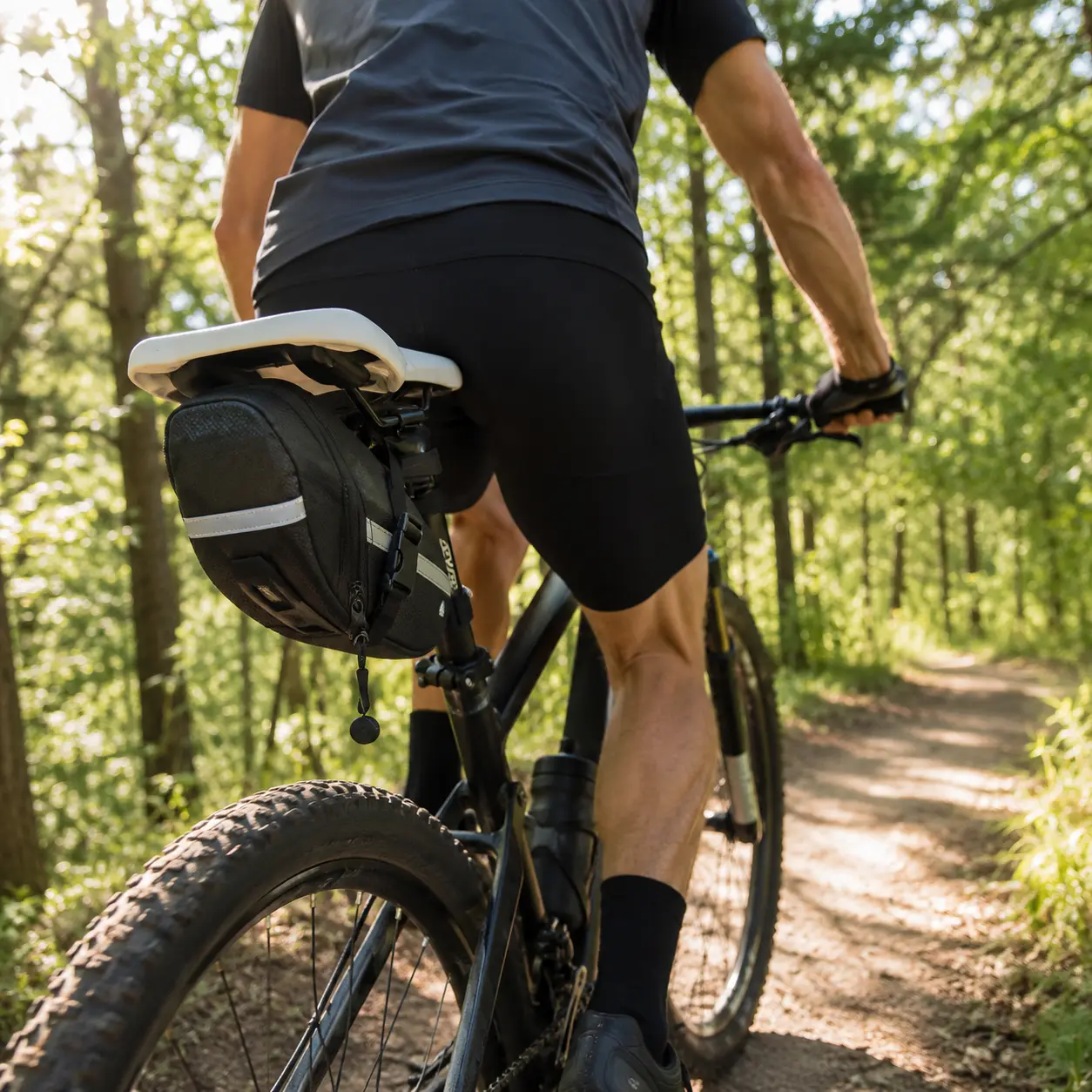 Waterproof Cycling Saddle Bag for Road and Mountain Bikes – Compact Rear Seat Pack with Reflective Strips, Quick-Release Mounting System, and Expandable Storage for Tools, Phone, and Essentials