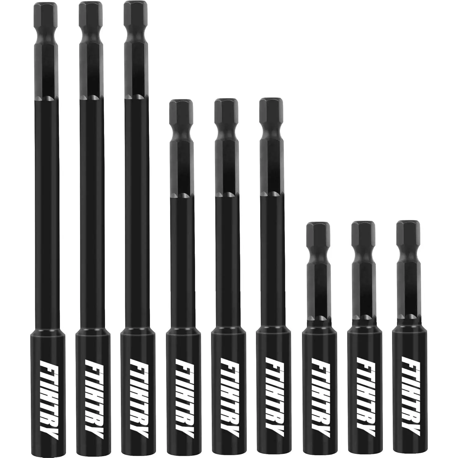 1/4"Extension Bit Holder, 60mm 100mm 150mm Long(2.36-6"), 9pcs Screwdriver Extension, Quick-Change Hex Shank Set