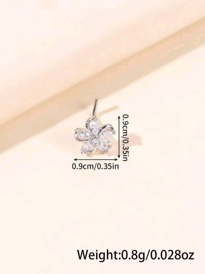 Elegant Flower Nose Studs for Women, Fashionable Daily Wear Jewelry, Stylish Nose Rings for Everyday Use, Trendy Accessories