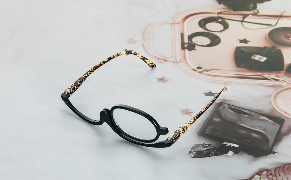2 Pairs Makeup Reading Glasses for Women Magnifying Flip Down Cosmetic Readers