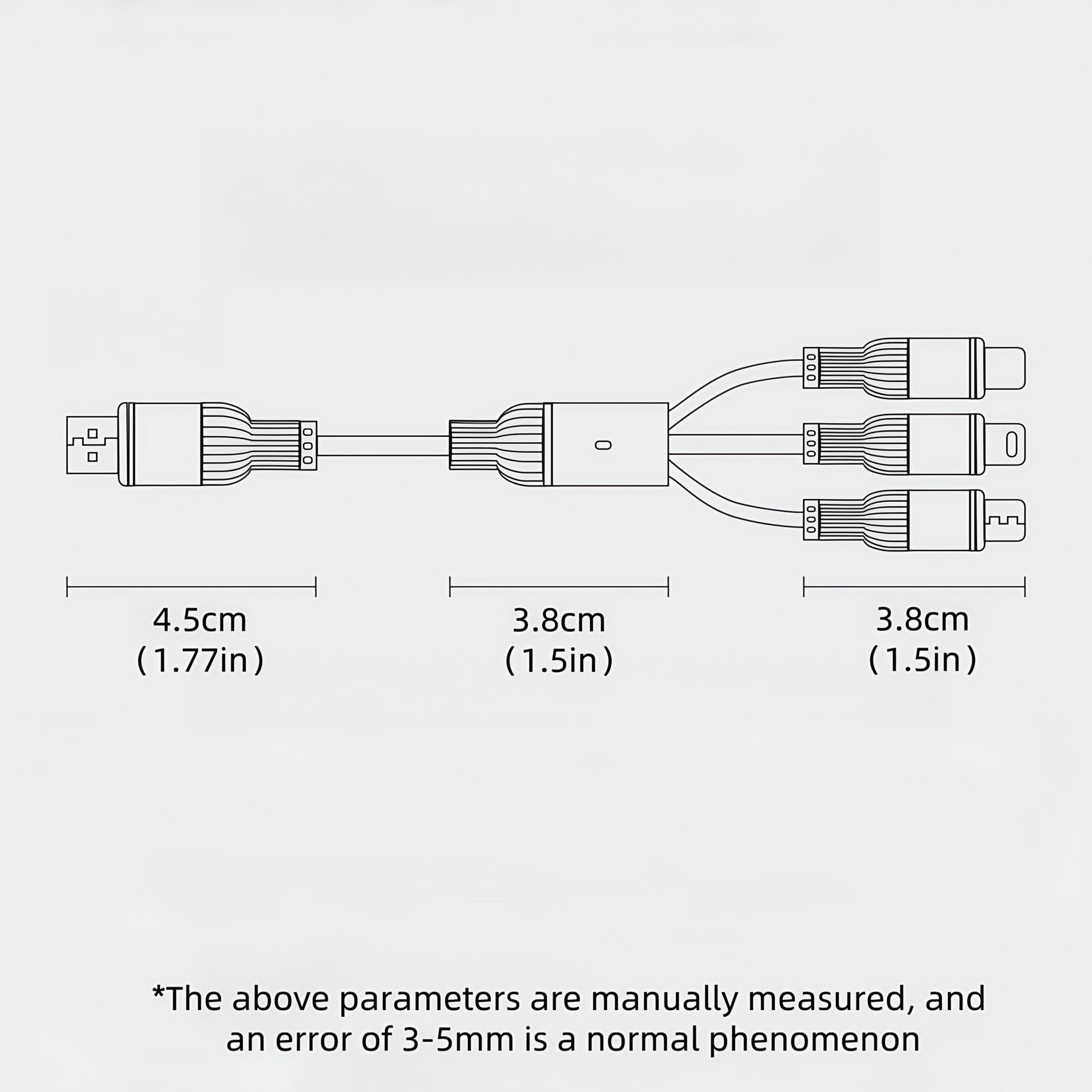 100W Multi-purpose Fast Charging Data Cable, Multifunctional 3 in 1 Fast Charging Cable, Phone Accessories for Huawei, Apple, Android, Electronic, Fast Charging Supported