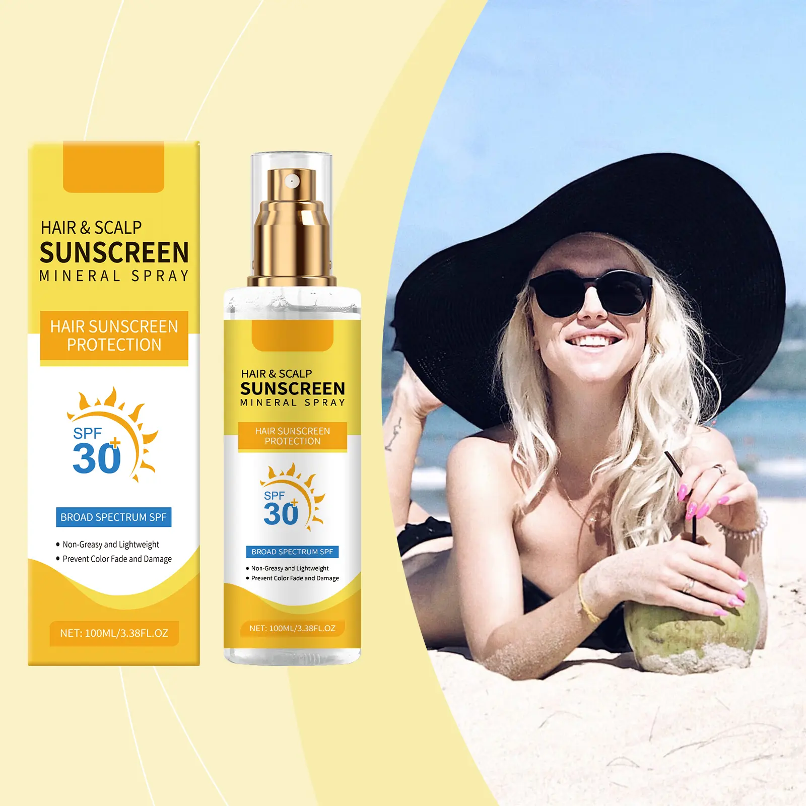 MOSMIA  Scalp Protection Spray, gently protects hair and scalp outdoors, nourishes hair color, provides refreshing care for dry hair