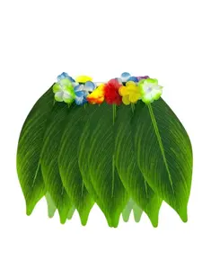 Green Leaf Artificial Hawaiian Hula Grass Skirt Party Costume Stage Performance Dance Outfit Bachelorette Party Prop Beach Photo Decoration