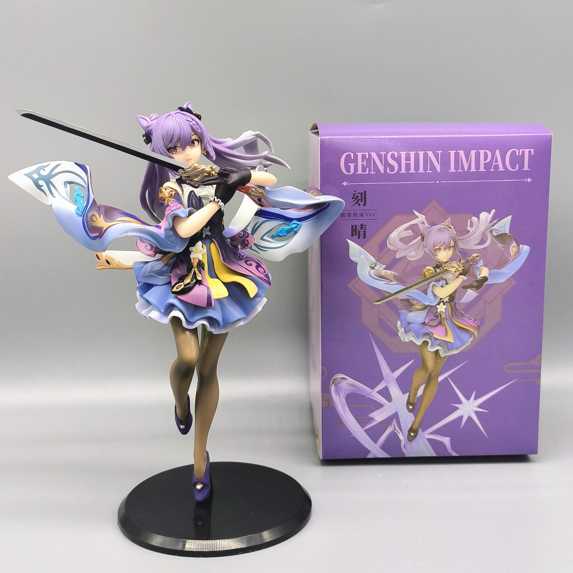 22CM Anime Game Genshin Impact Keqing Figure Anime Chinese Style Cute Cool Model Toys Gifts Collection Action Ornaments PVC