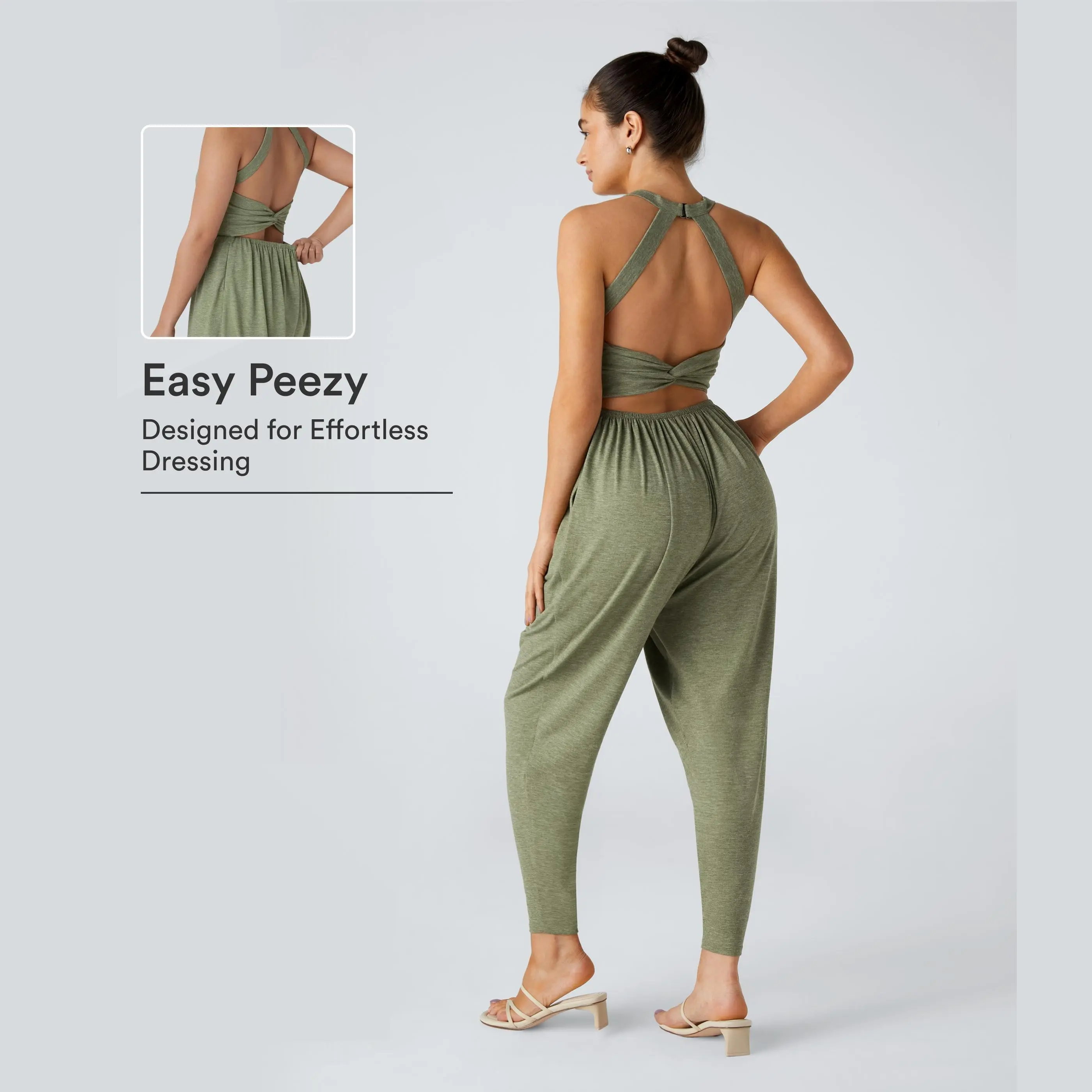 Halara U Neck Pocket Harem Casual Jumpsuit-Easy Peezy Edition