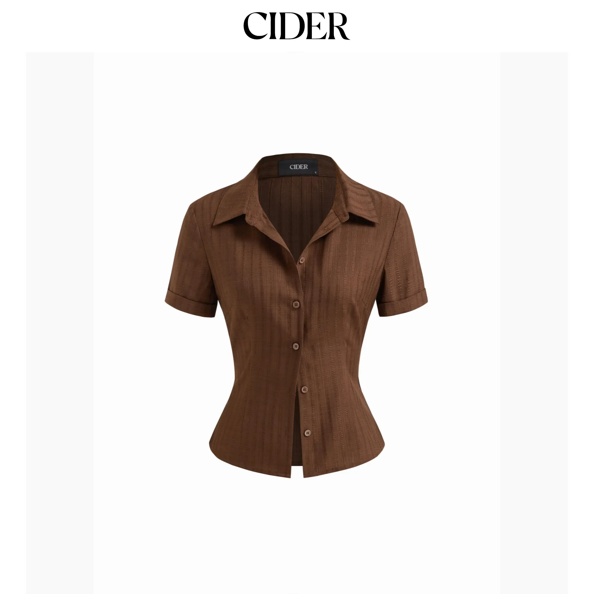 Cider Polo Collar Texture Button Up Shirt SummerFinds