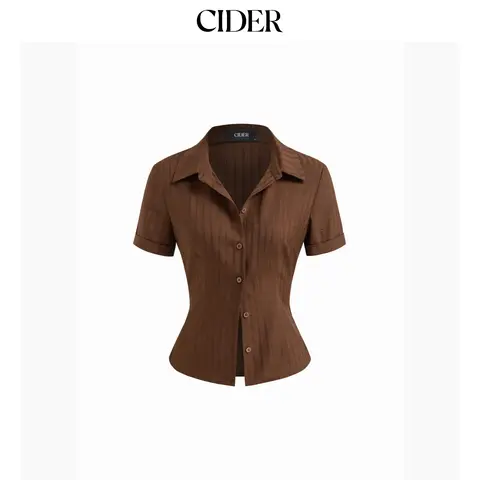 Cider Polo Collar Texture Button Up Shirt
