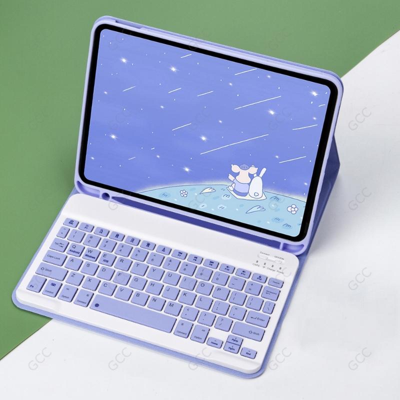 Foldable Case for iPad 10th 2022 10.9 Inch Pro 11 Case with Keyboard for iPad 10.2 7 8 9th Air 4 5 Cover Air 3 Pro 10.5 Tablet Back Shell with Bluetooth Keyboard Tablet Protective Cover