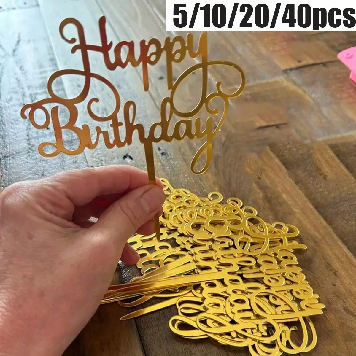 Acrylic Birthday Cake Decorations, Modern Letter Pattern, Party Supplies, Creative Birthday Party Decor, Perfect Gift for Family and Friends