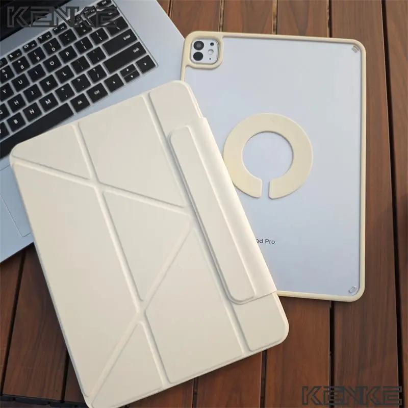 iPad Case 2-In-1 Y-Fold Cover, Detachable Stand, Magnetic Refrigerator Mount, Adjustable Tablet Cover, Smart Tablet Shell, Multi-Functional Protective ipad Air Pro 11 inch pro 13 mini 6/7 a17 pro ipad 10th gen case 11th a16 air 4 5 6 7 8