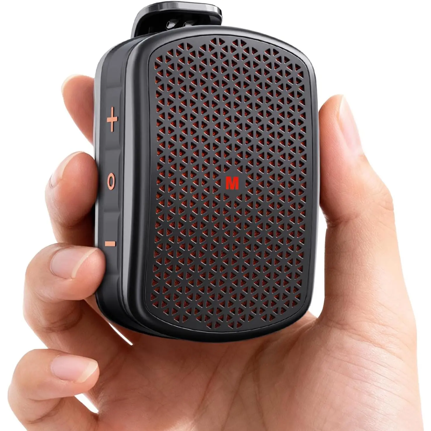 M1 Clip- Speaker,  + IPX7  + TWS (Black) | Portable Wearable Mini Small  Speaker for Construction Job Site, Golf Cart,  Drivers, Shirt Clip-