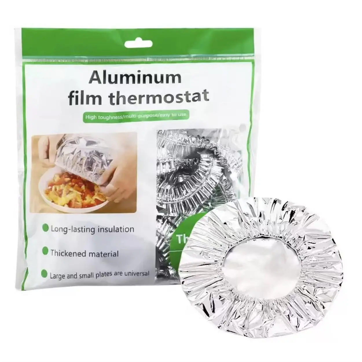 Thickened Aluminum Film Thermostat Food Covers - Stretchable Thermal Plate Guard for Dining Table, No More Cold Dishes for Late Comers