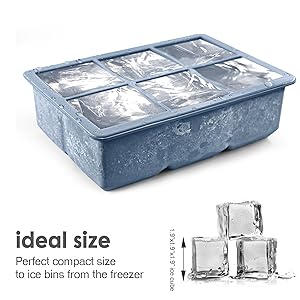 Silicone Ice Cube Trays 3 Pack - Large Size Silicone Ice Cube Molds with Leak Proof Removable Lid Square Ice Cube Tray And BPA Free for Cocktail,Whiskey, Stackable Flexible Ice