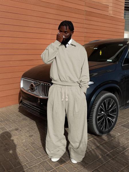 Men's Comfortable Casual Fashion Two-Piece Set, Loose Collar Pullover Hoodie, Versatile Straight Leg Trousers for Street Style