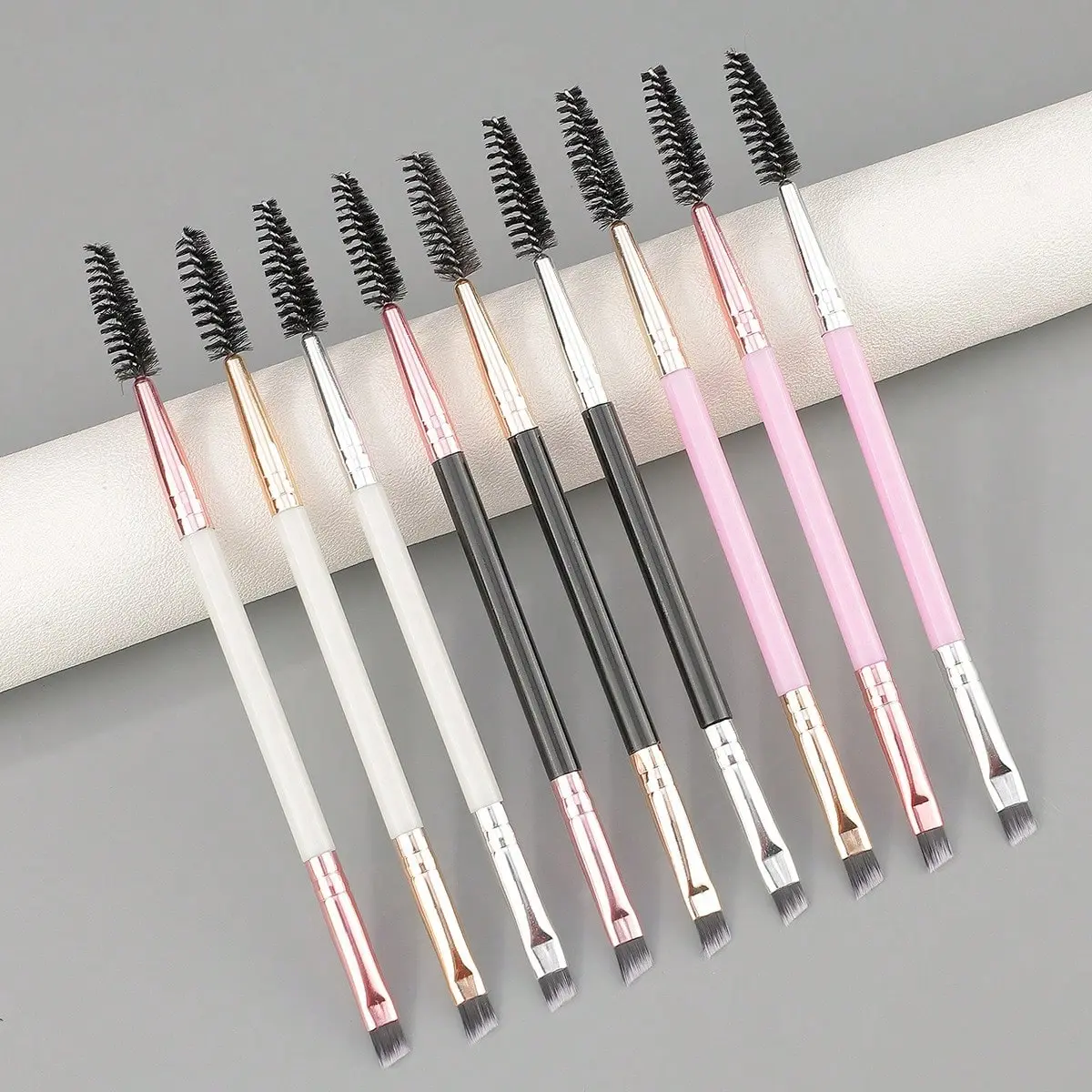 9pcs Double-headed Mascara Brush, Eyebrow Brush,Mascara Comb,Curling Makeup Refresh,Portable Professional Eye Makeup Brush