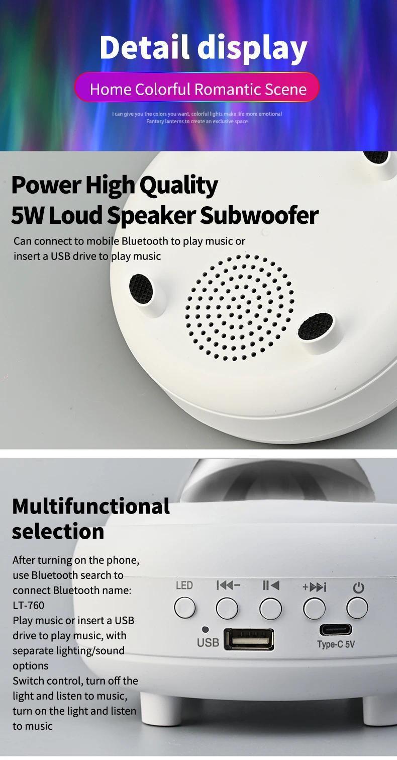 UFO Spaceship Projection Starry Sky Lamp with Bluetooth Speaker LED Lights Bedroom RGB Aurora Moon Lamp for Room Decor Christmas Kids Gift Dual Control Options USB Drive Compatible