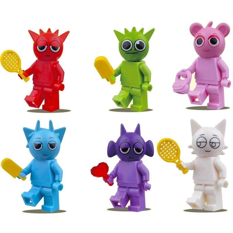 12Pcs/Set Sprunki Action Figures Building Blocks Set Toy Collectible Anime Game Doll for Fans Birthday Christmas Gifts