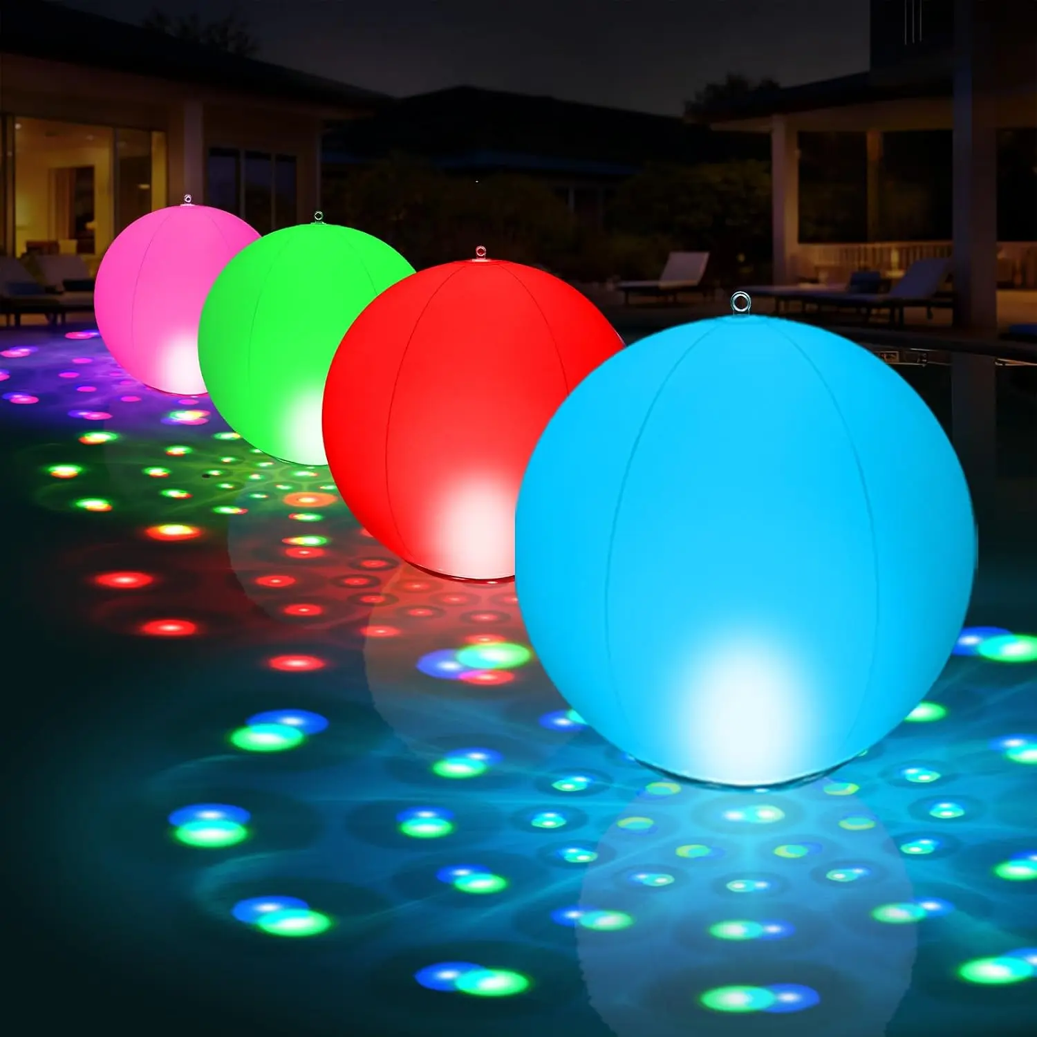 15" Solar Powered Floating Pool LED Glow Balls - 4 Pack Inflatable Waterproof Color Changing Decor, 3-second Install, 30% More Sunlight, Hand Pump Inflatable (Inflate Using a Hand Pump), 20% Conversion Rate, Pool Owner Gifts