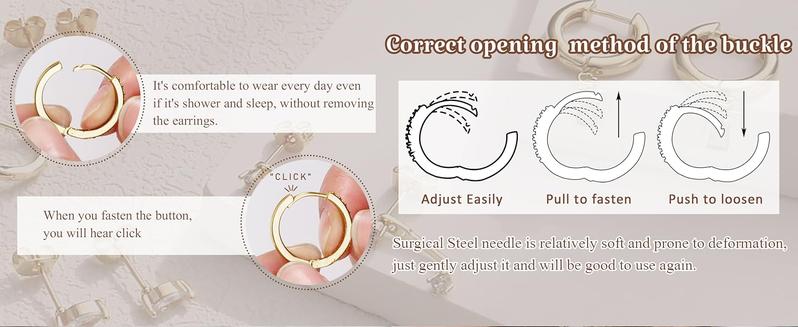 Jstyle 13 Pairs Small Gold Hoop Earrings Set for Women Dainty Gold Earrings 14K Gold Plated Lightweight Huggie Earrings Hypoallergenic Stud Hoop Earrings Pack for Jewelry Gift