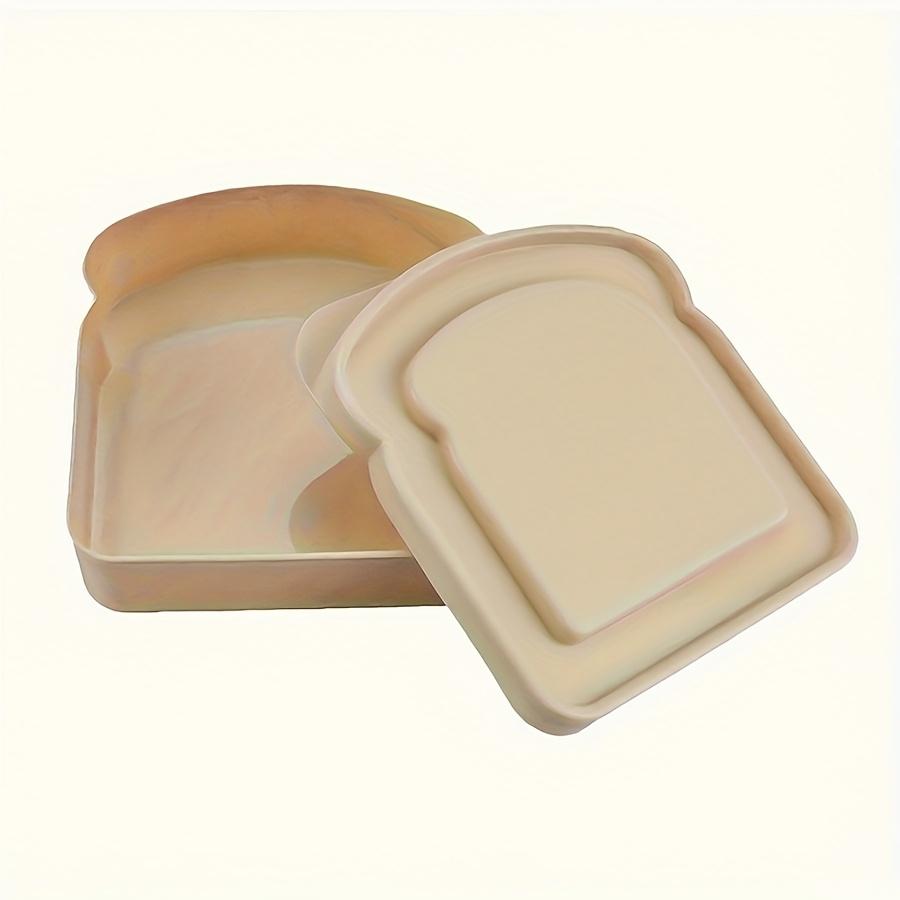Sandwich Box / Lunch Box - Plastic Toast-Shaped Food Storage Container with Lid |   Microwave & Dishwasher Safe |   Suitable for Home Use or Adults (Colorful)