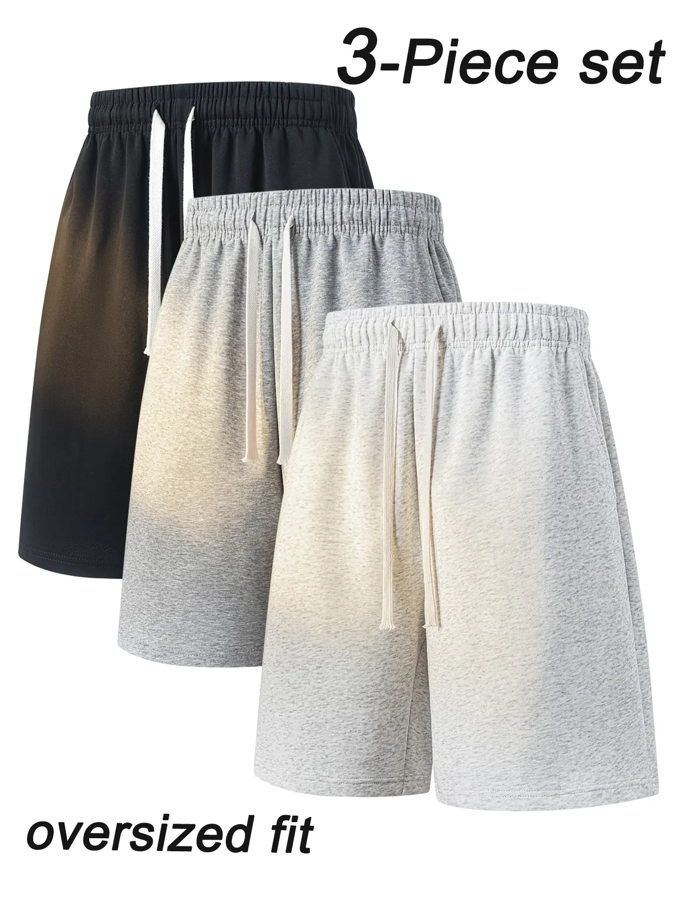 Men's Summer Street Style Loose Shorts, Adjustable Drawstring Waist, Knee-Length Five-Quarter Pants, Ideal for Basketball, Running, Fitness
