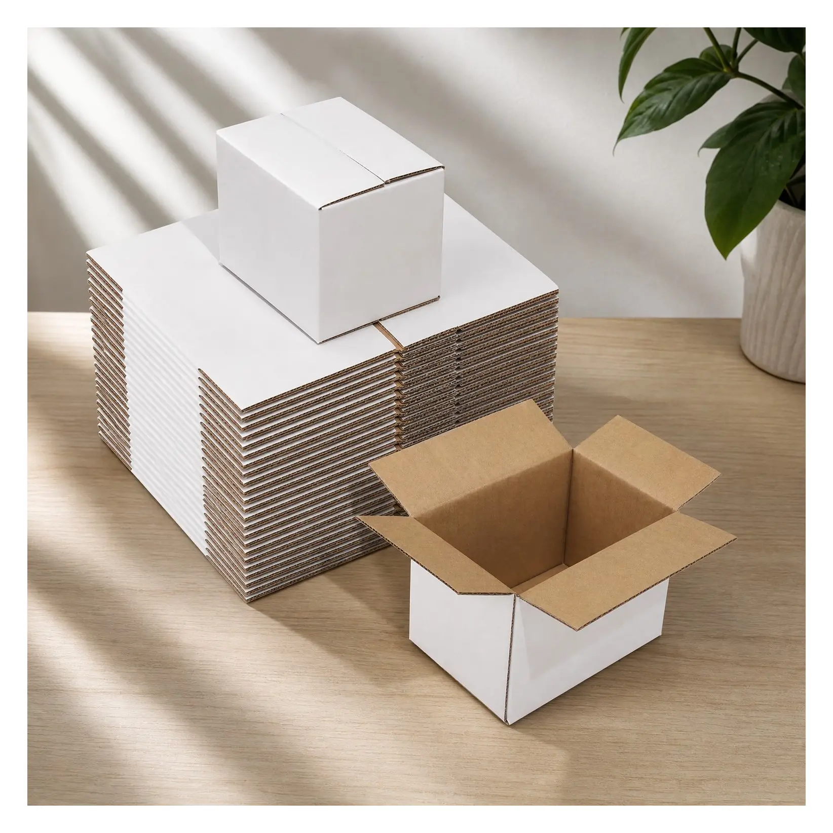 6x4x4 Shipping Boxes 50 Pack, White Corrugated Mailer Boxes for Small BusinessGift