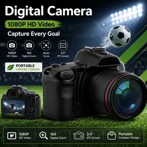 Vintage Ccd Retro Digicam 64mp 4K Uhd Pocket Vlogging Camera, Auto Focus, 16x Zoom, Free 64GB SD Card, Ideal for Vlogs & Travel