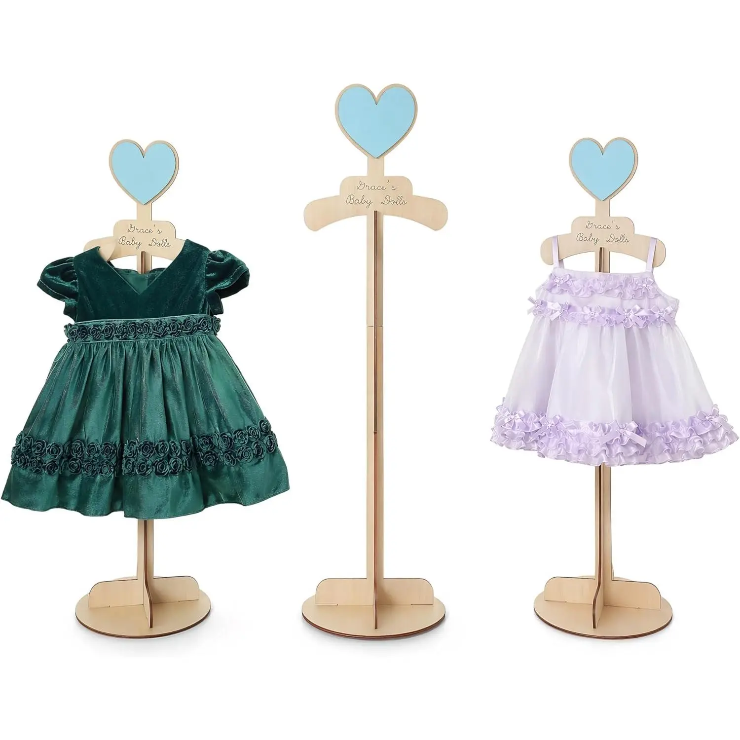 Baby Clothes Display Stand for Vendors: 1Pc Wooden Tabletop T-Shirt Hanger Rack, Portable Retail Dress Mannequin Form for Trade Shows Boutique Photography Props