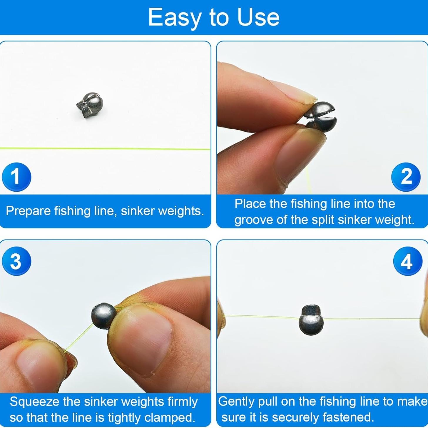 Fishing Lead Sinker Set, 100pcs/box Split Lead Sinker Fishing Weight, Split Lead Clip for Bass Fishing, Fishing Accessories for Outdoor, Fishing Tackle Kit, Father's Day Gifts, Fishing Lures Kit, Fishing Gear Set