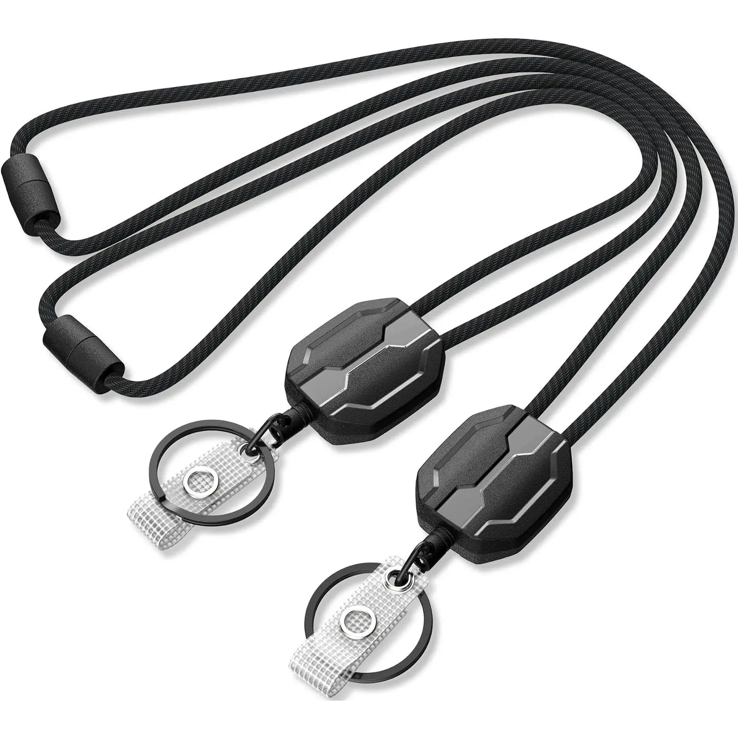 2 Pack Retractable Lanyards for ID Badges Holder, Safety Breakaway | Badge Reels Retractable with Dyneema Cord, Heavy Duty Lanyard for  and ID Card,  for Office and Work