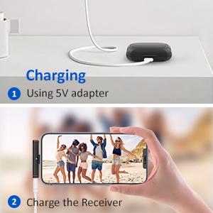 2 Pcs Wireless Lavalier Microphone for iPhone iPad Android with Charging Case 7H Clip on Lapel Microphone Wireless for Video Recording Vlogging, YouTube, Interview, 3 Mode Denoise, 70ft