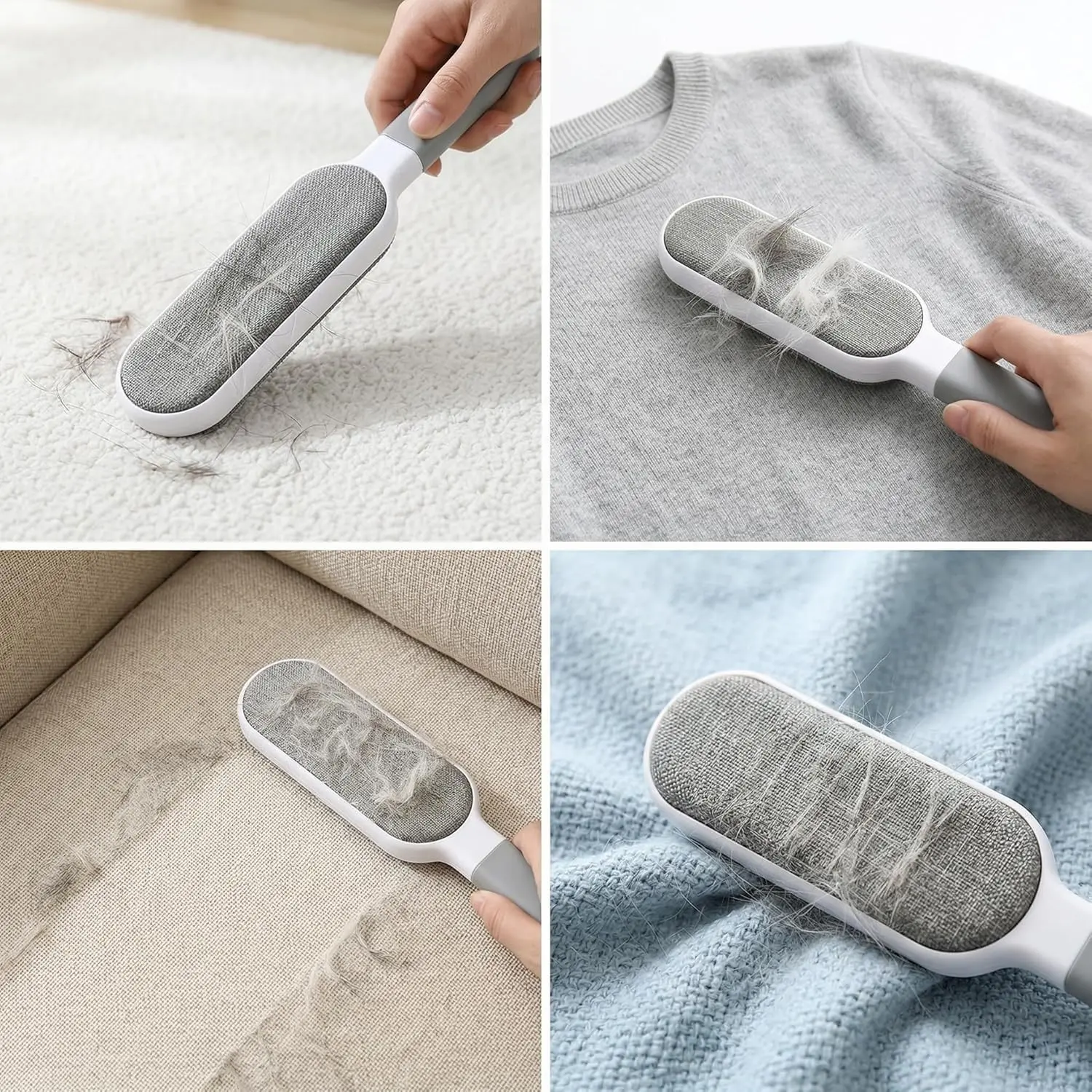 Static-Free Pet Hair Remover Brush, Dual-Sided Design for Home Use, Ideal for Couches & Coats, No Wash Required, Efficient Hair Removal Tool
