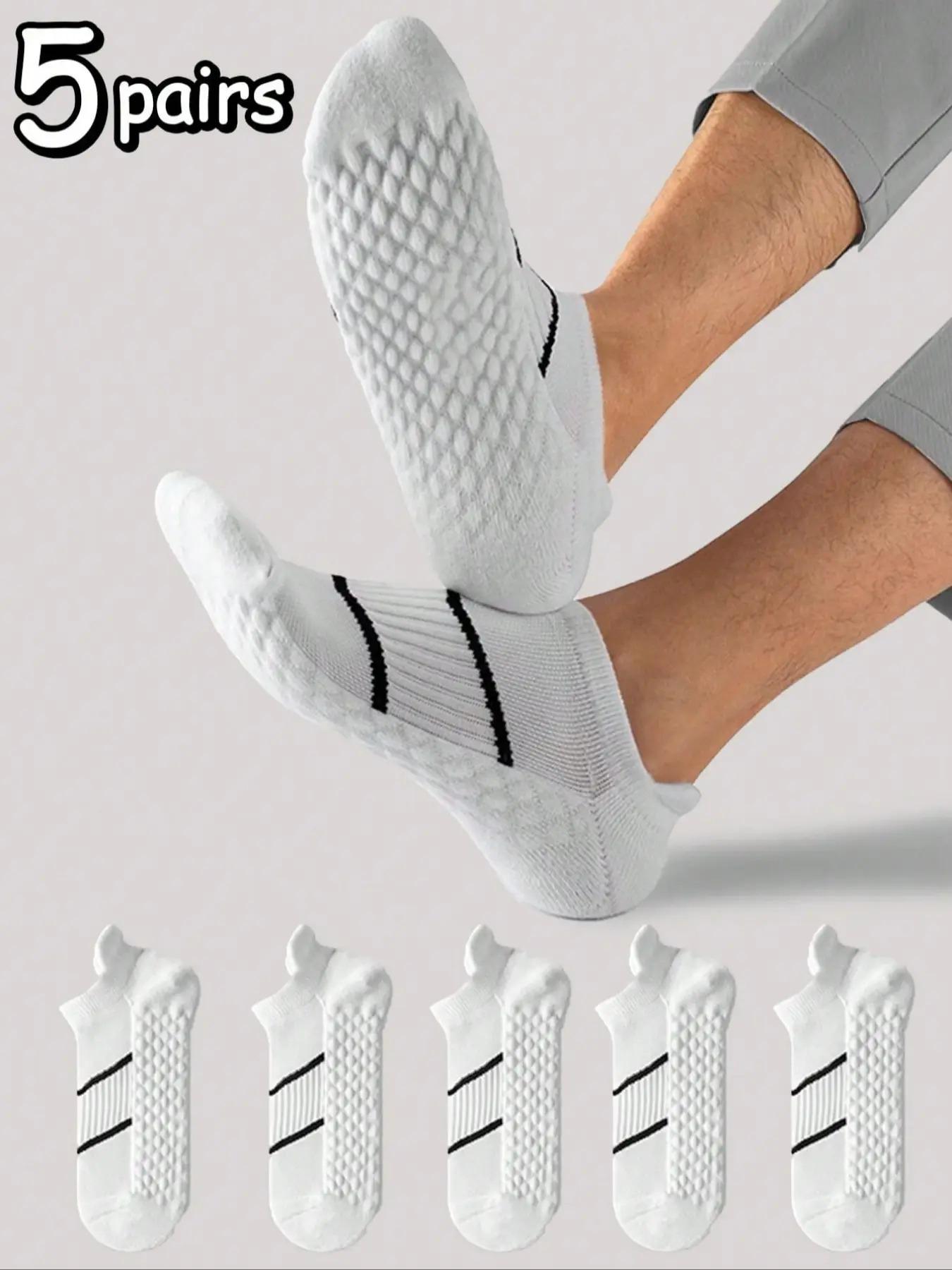 Unisex Striped Print Ankle Socks, Moisture Wicking Breathable Socks for All Seasons, Summer Outfits 2024, Athletic Running Socks for Men & Women