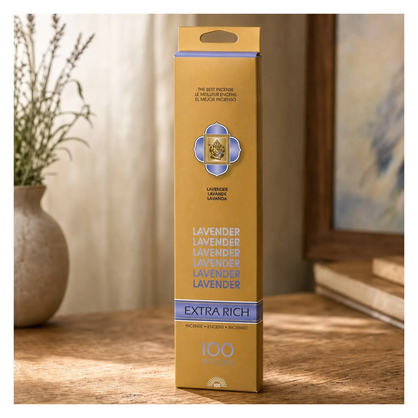Extra Rich Lavender Scented Incense Sticks - Non-Toxic 10" Slow Burn Aromatic Sticks - 100 PackGift