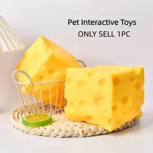 Pet Dog Interactive Toy Cheese Block Stress Relief, Fun and Engaging Puppy Plaything, Durable Design for Long-Lasting Entertainment