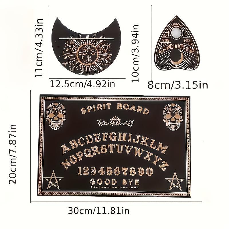 Vintage Halloween Spirit Board Set, 1 Set Wooden Ouija Board Kit, Planchette for Divination, Party Games, and Supernatural Art Display