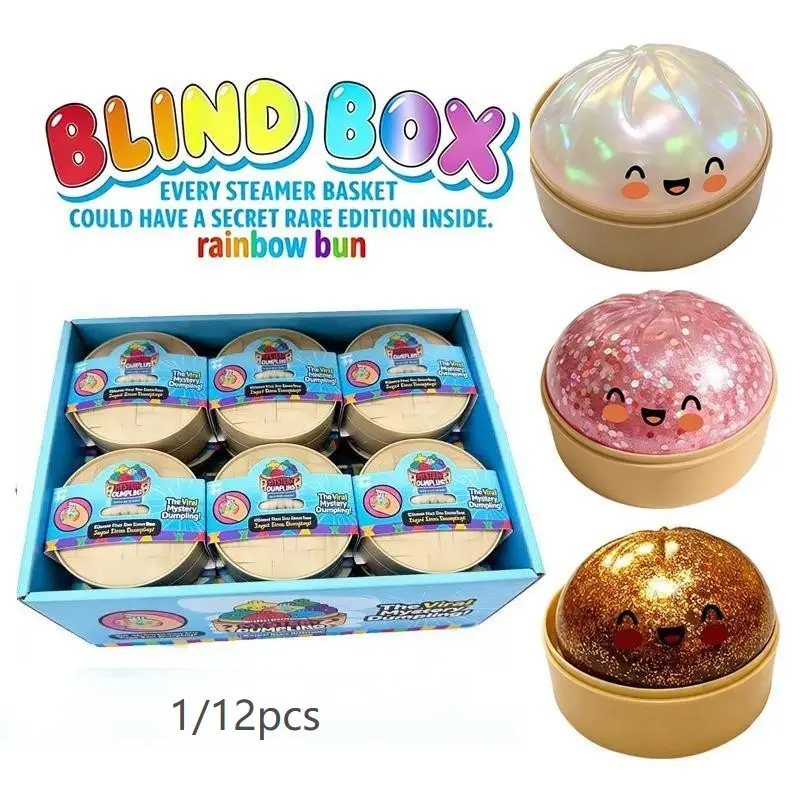 [Mystery Box] JOYIN Dumpling, 1pcs Quick rebound, Full of surprises, ALL Glitter, Glittery Squishies, Random Styles, Colorful Soft Squeeze Stress Balls Fidget Sensory Toy, Decompression Gift for Kids Adults