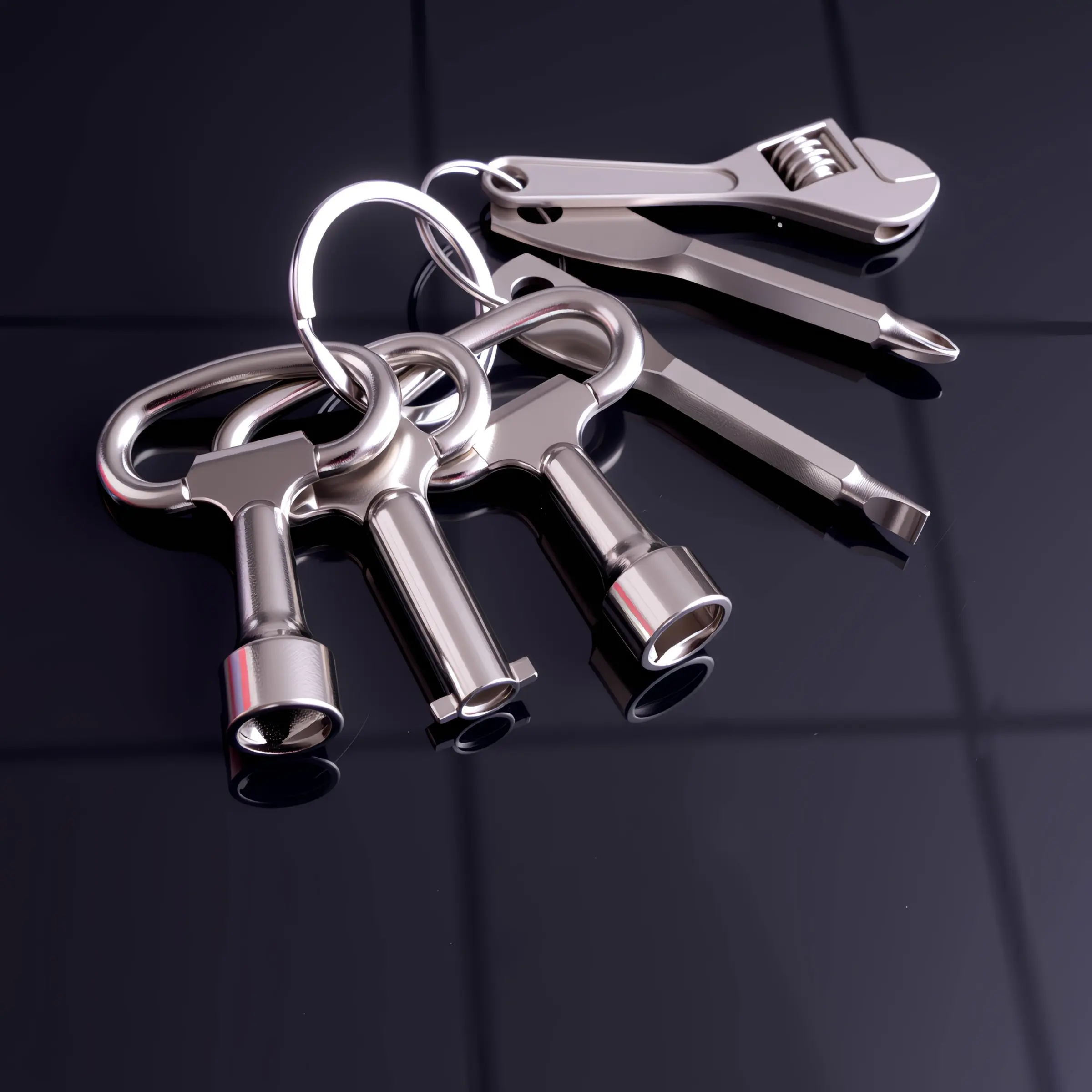Pocket Keychain Multi Bits Screwdriver & Wrench Combo Kit, Durable Compact Repair Tool, Ideal Gift for Holidays